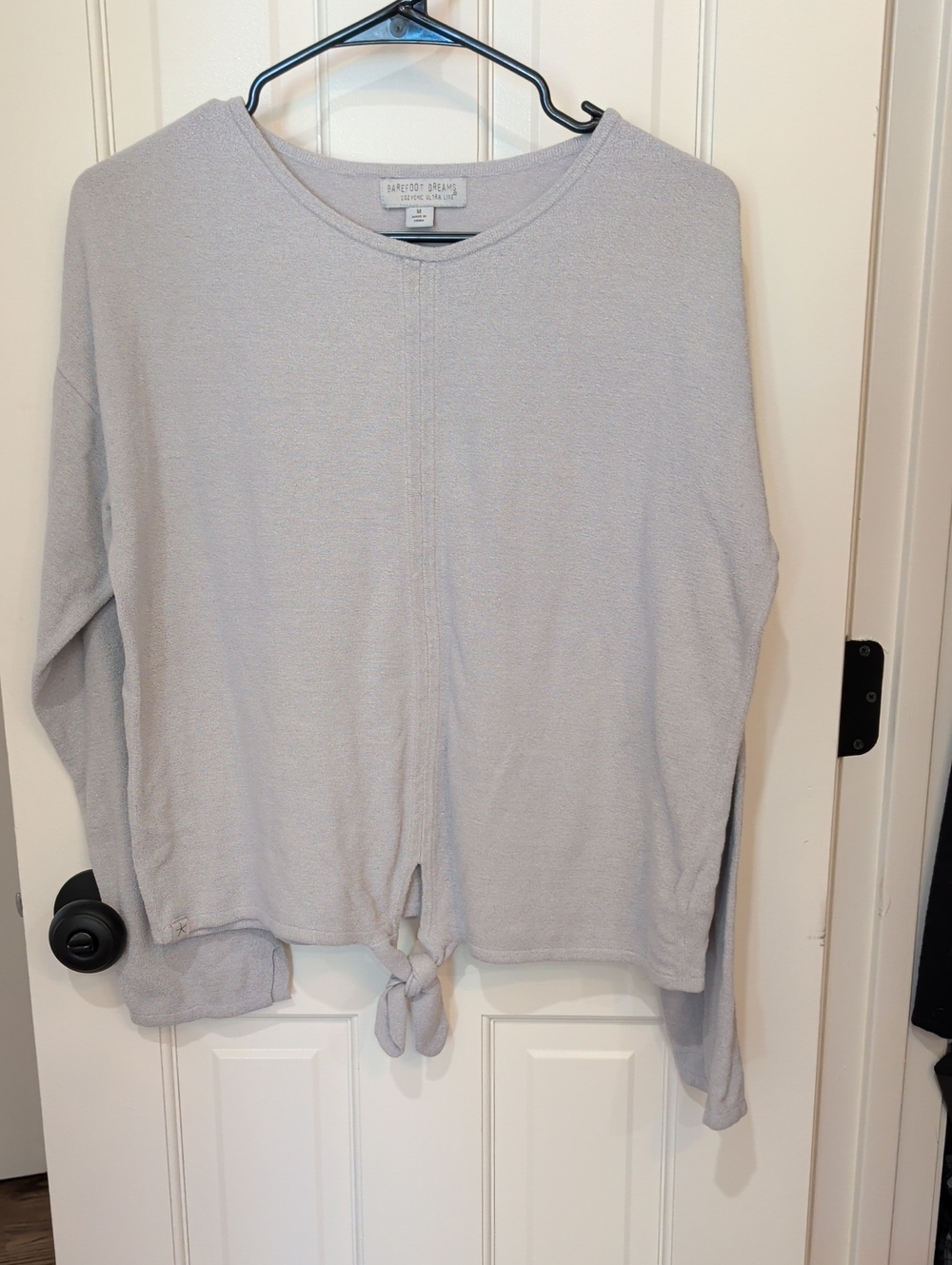 Barefoot Dreams Cozychic Ultra Lite Tie Front Top Popover Sweater M